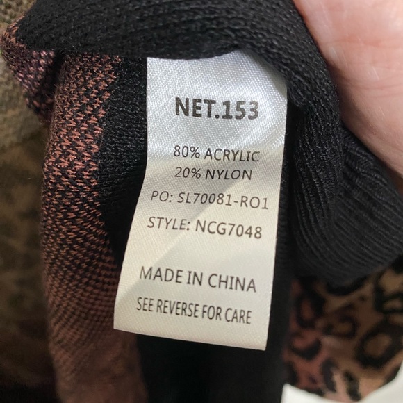 Net. 153 Leopard Ombré Striped Open Cardigan - Picture 4 of 6